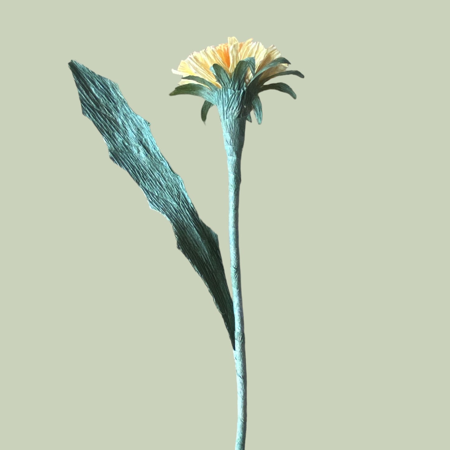 Håndlavet papirsblomst, mælkebøtte