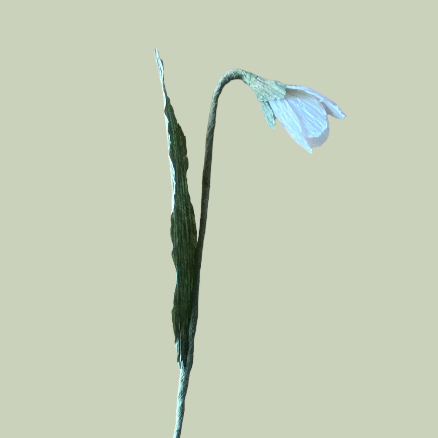 Håndlavet papirsblomst, vintergæk