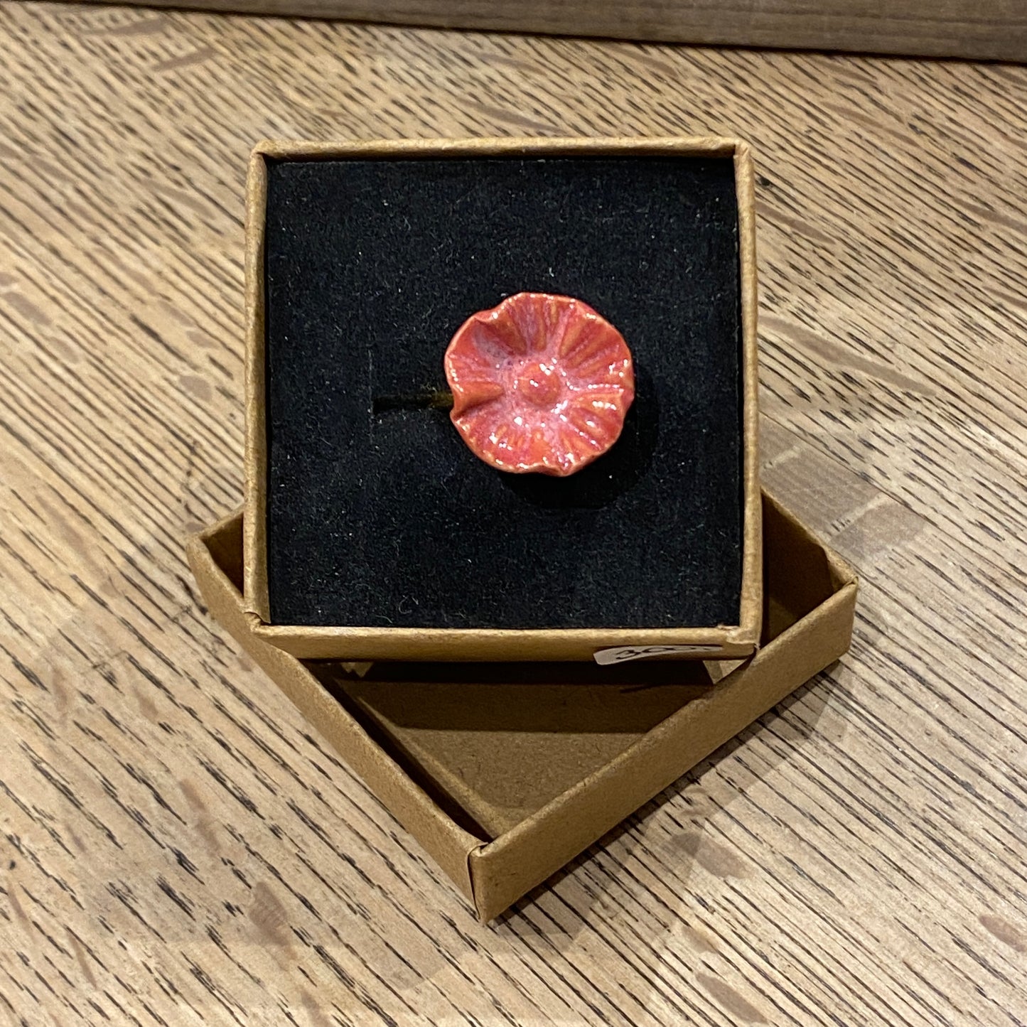 Unik fingerring, mørk rosa