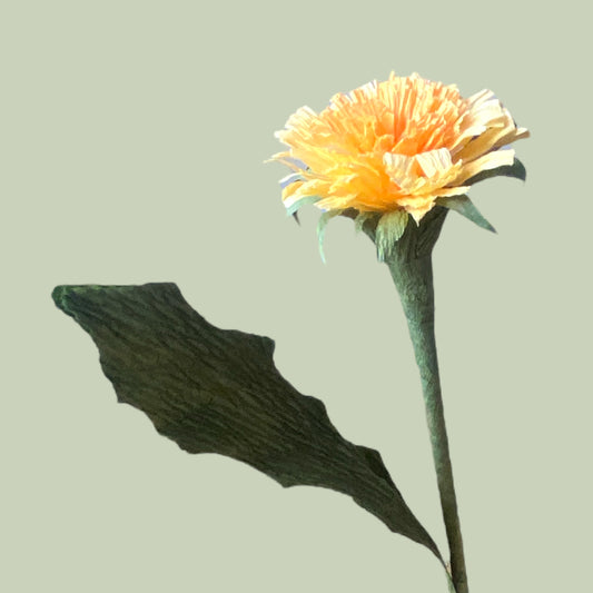 Håndlavet papirsblomst, mælkebøtte