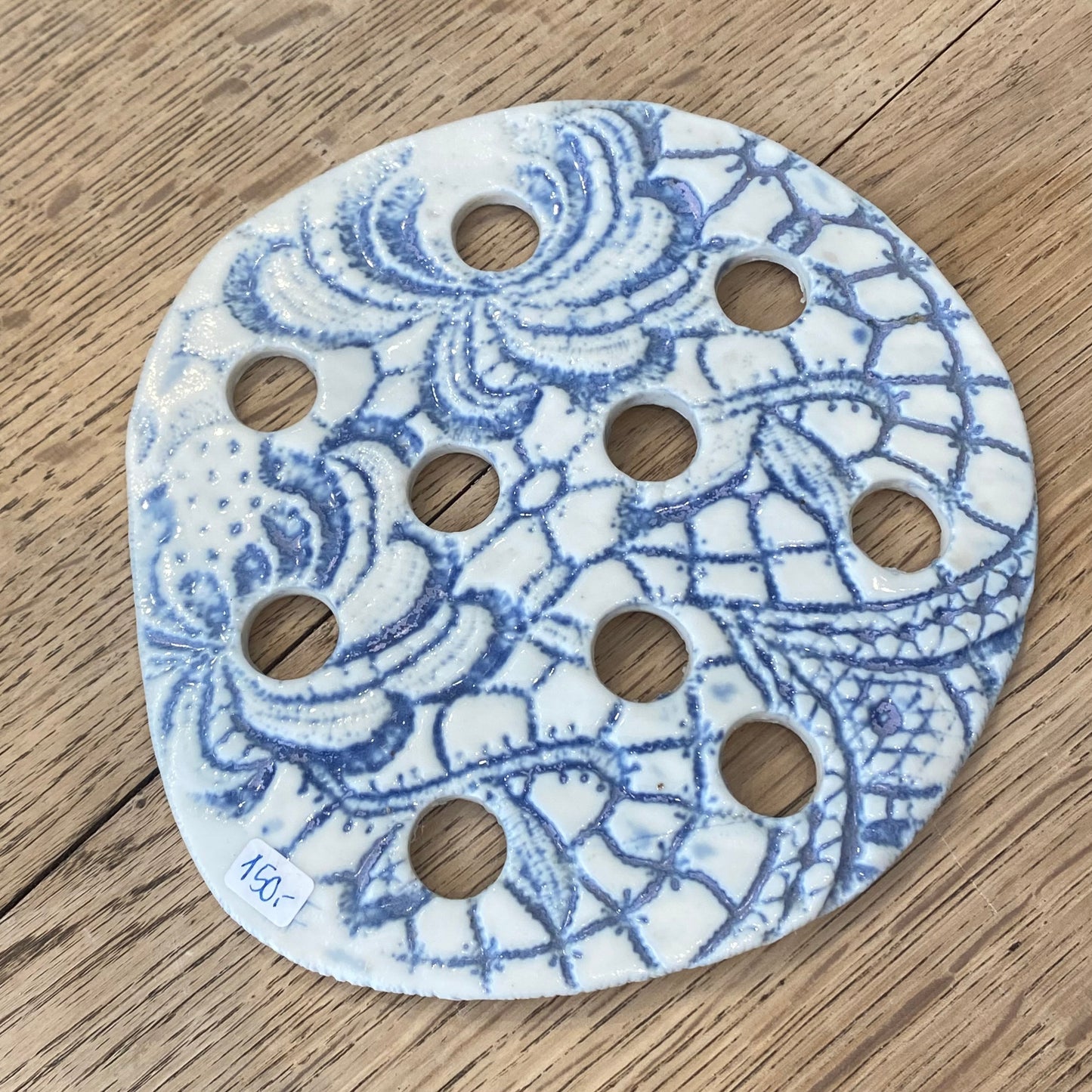 Porcelænsplade/blomsterholder