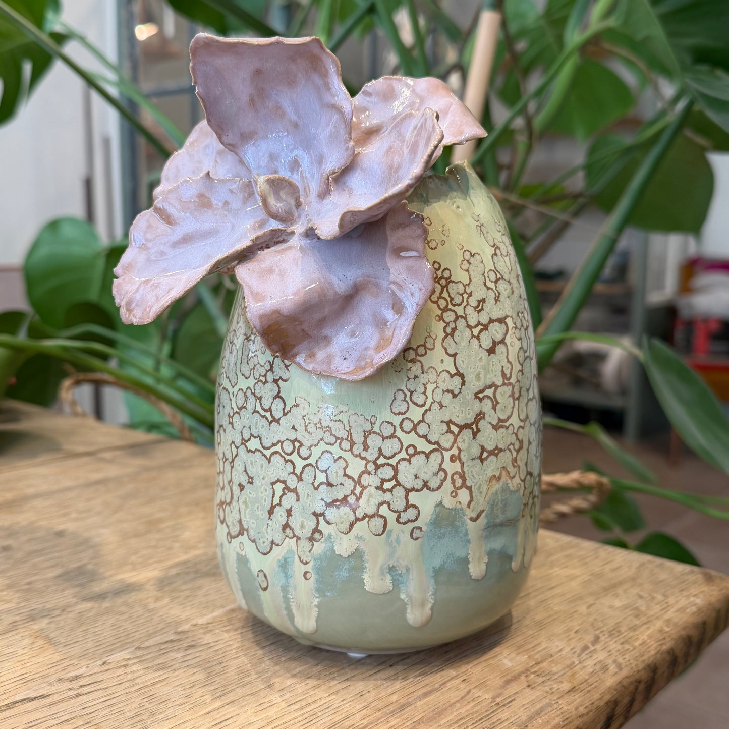 Unika skulptur, vase, blomst
