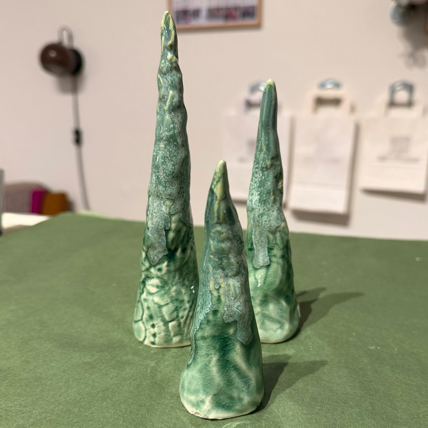Juletre, 14 cm grønn krystall