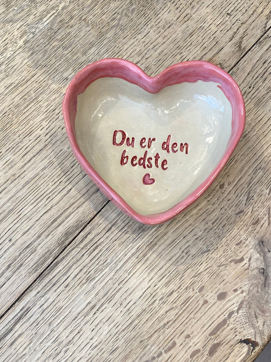 Hjerteskål med tekst; Du er den bedste ❤️