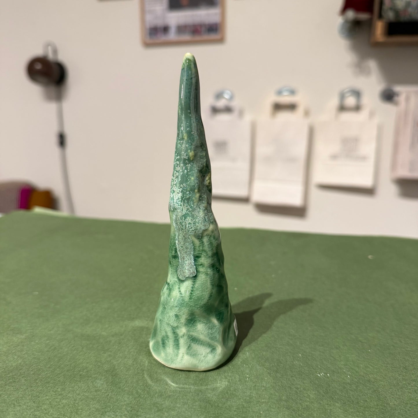 Juletræ, 14 cm grøn krystal