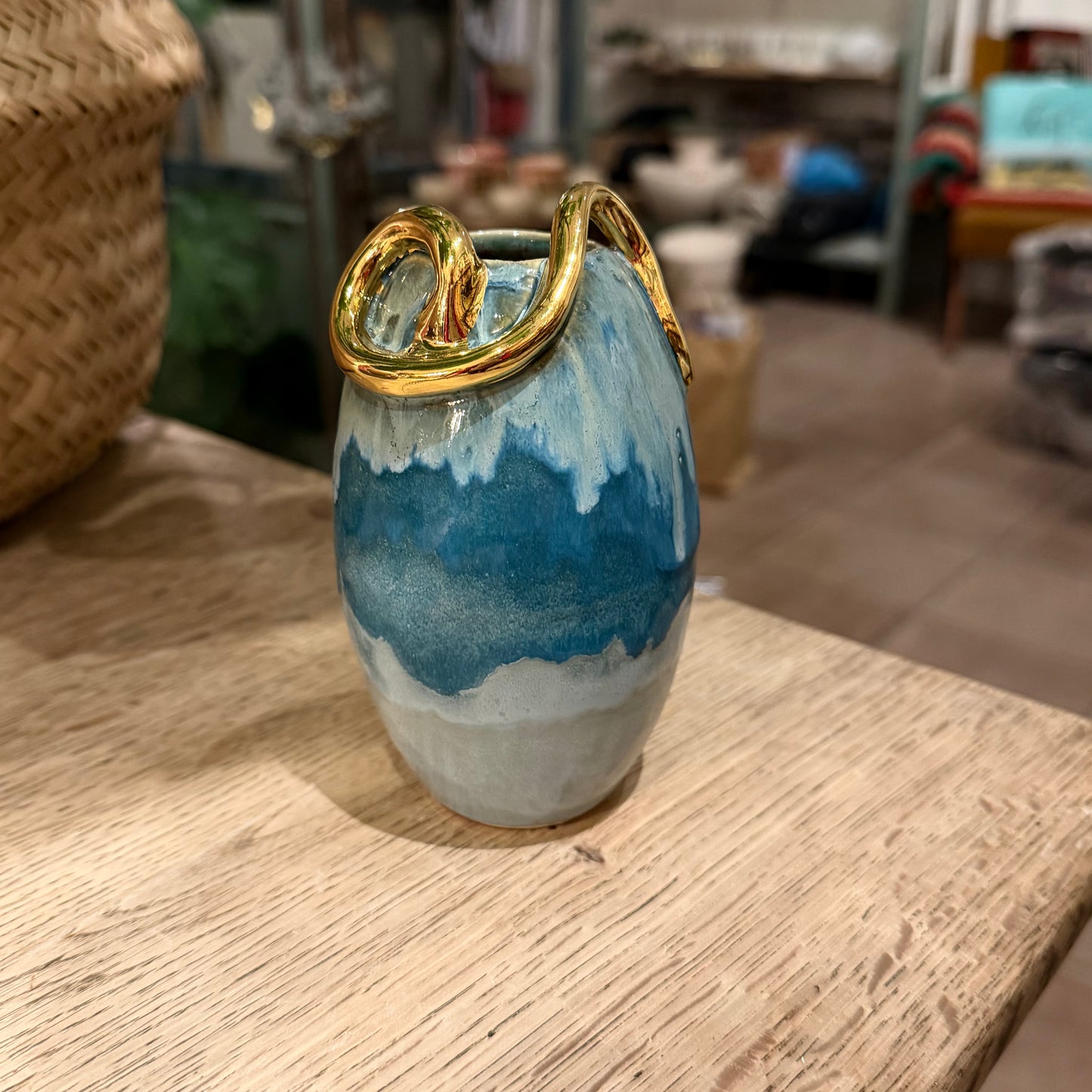 Unik vase med guld