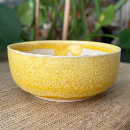 Frokostskål, matt linngul