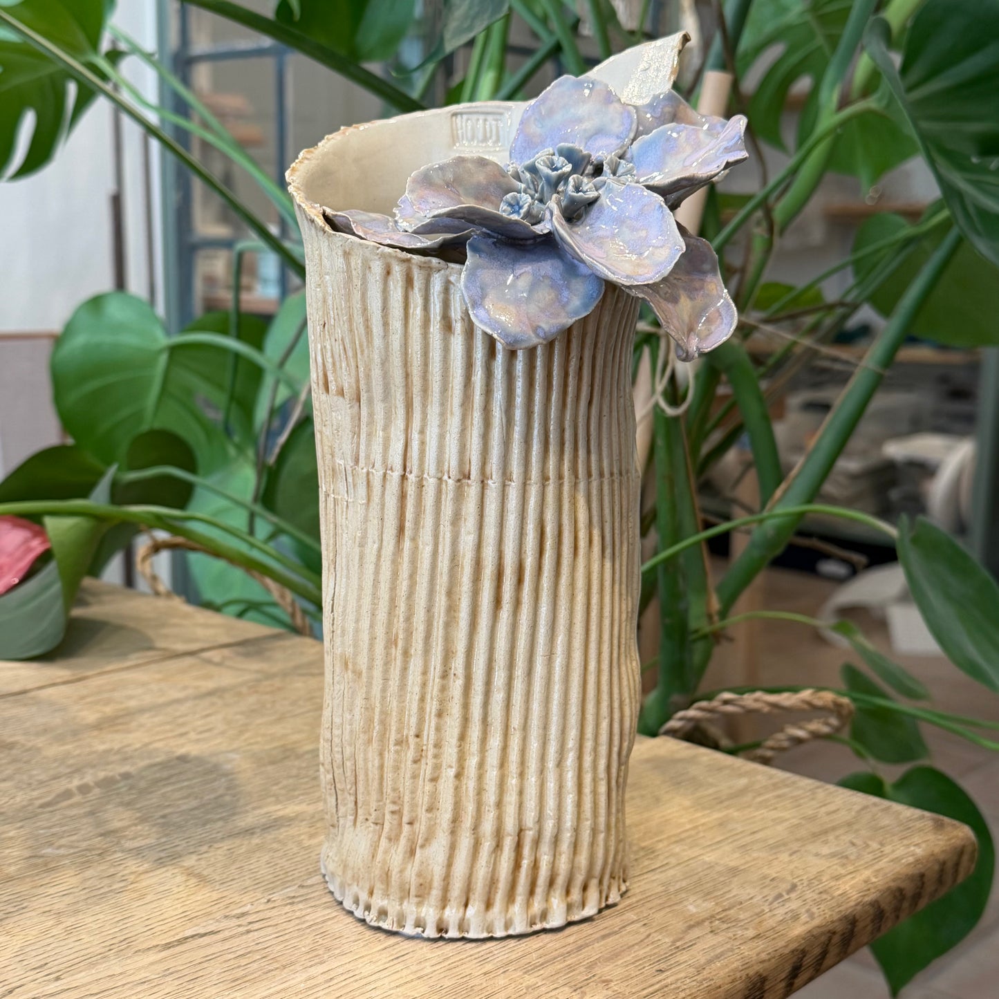 Unika skulptur, vase, blomst