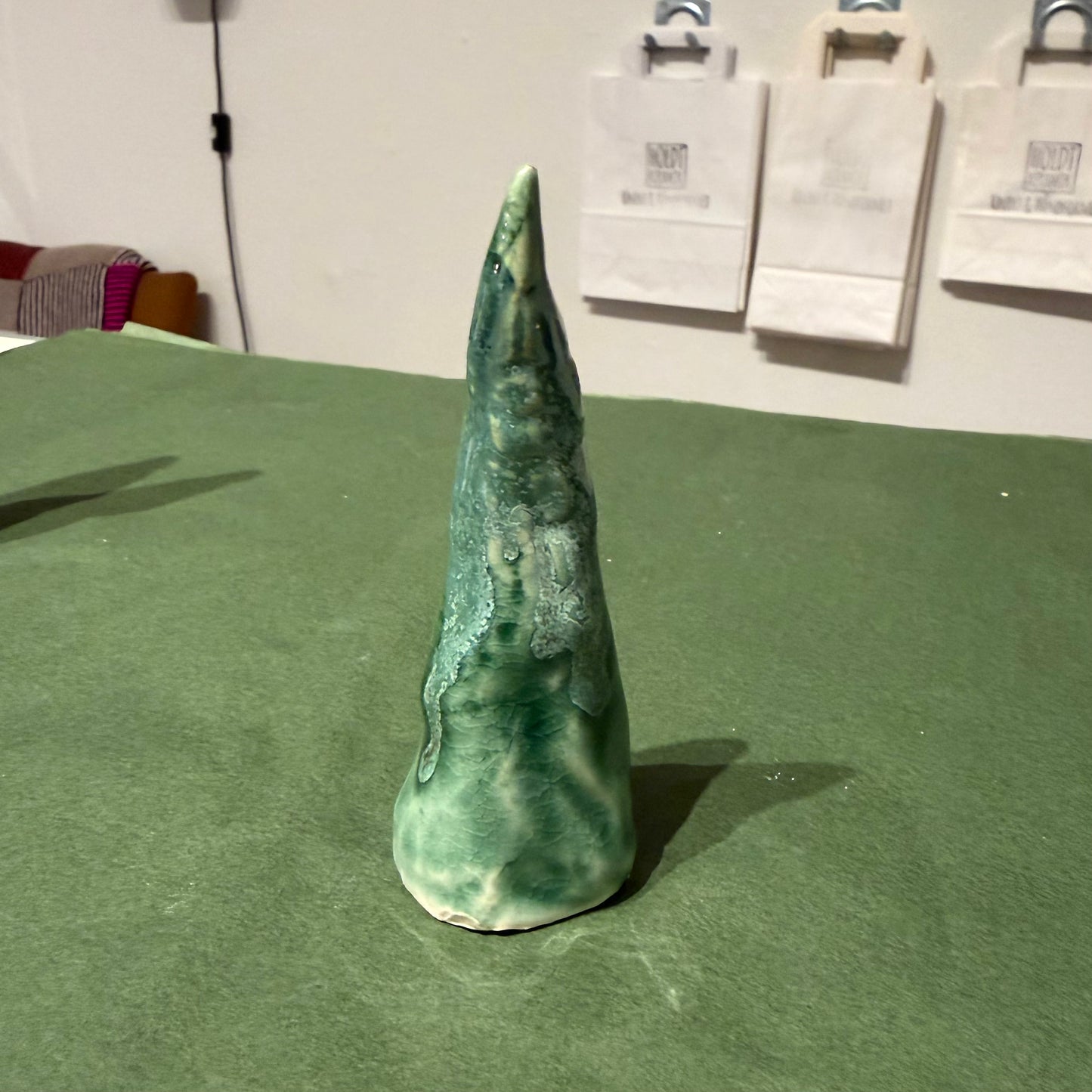 Juletræ, 11 cm grøn krystal