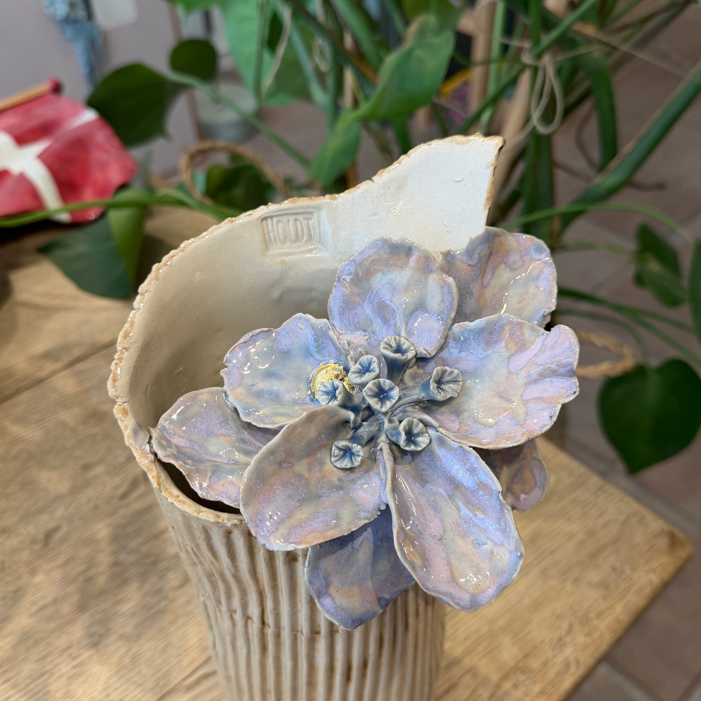 Unika skulptur, vase, blomst