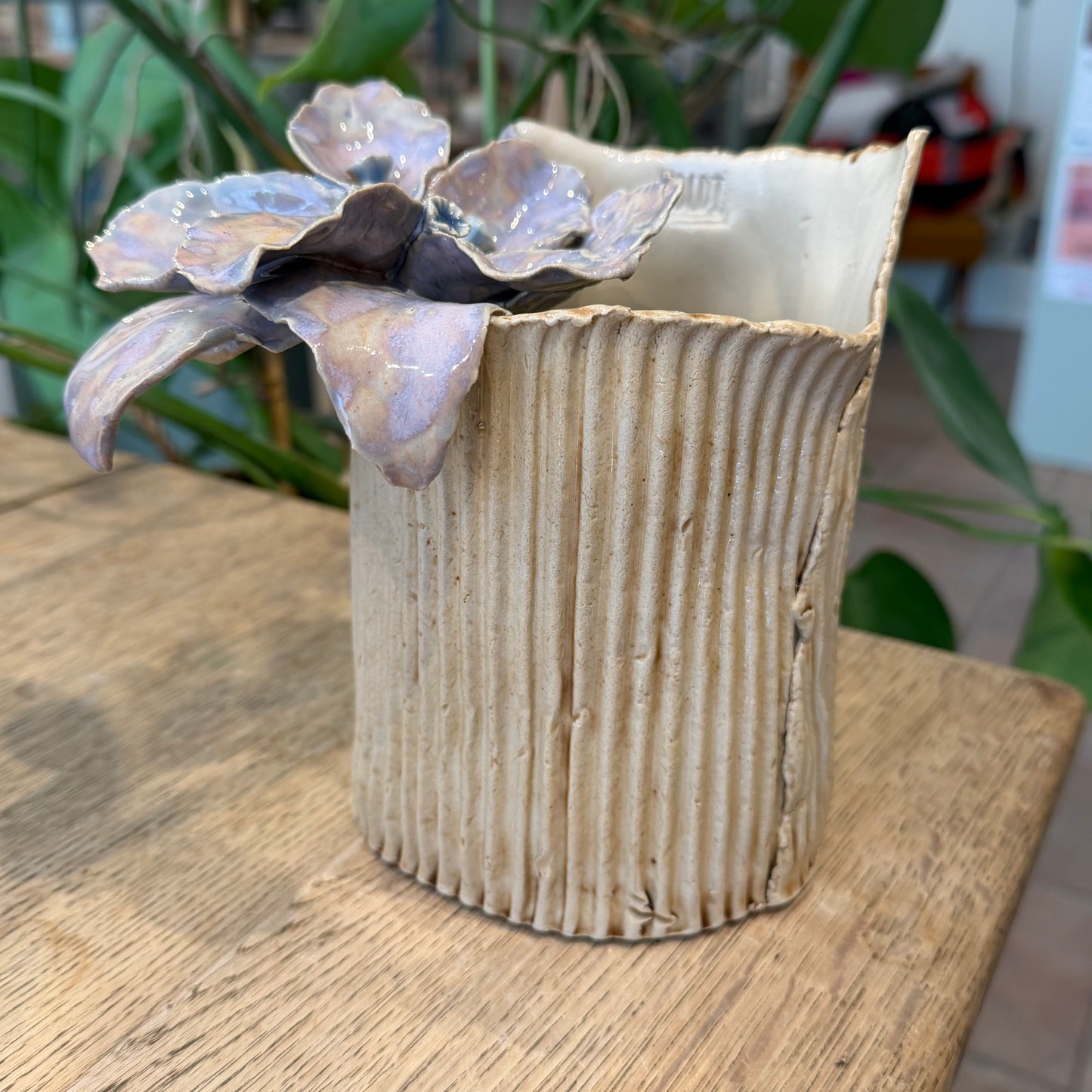 Unika skulptur, vase, blomst