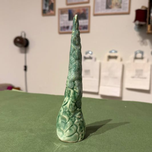 Juletræ, 17 cm grøn krystal