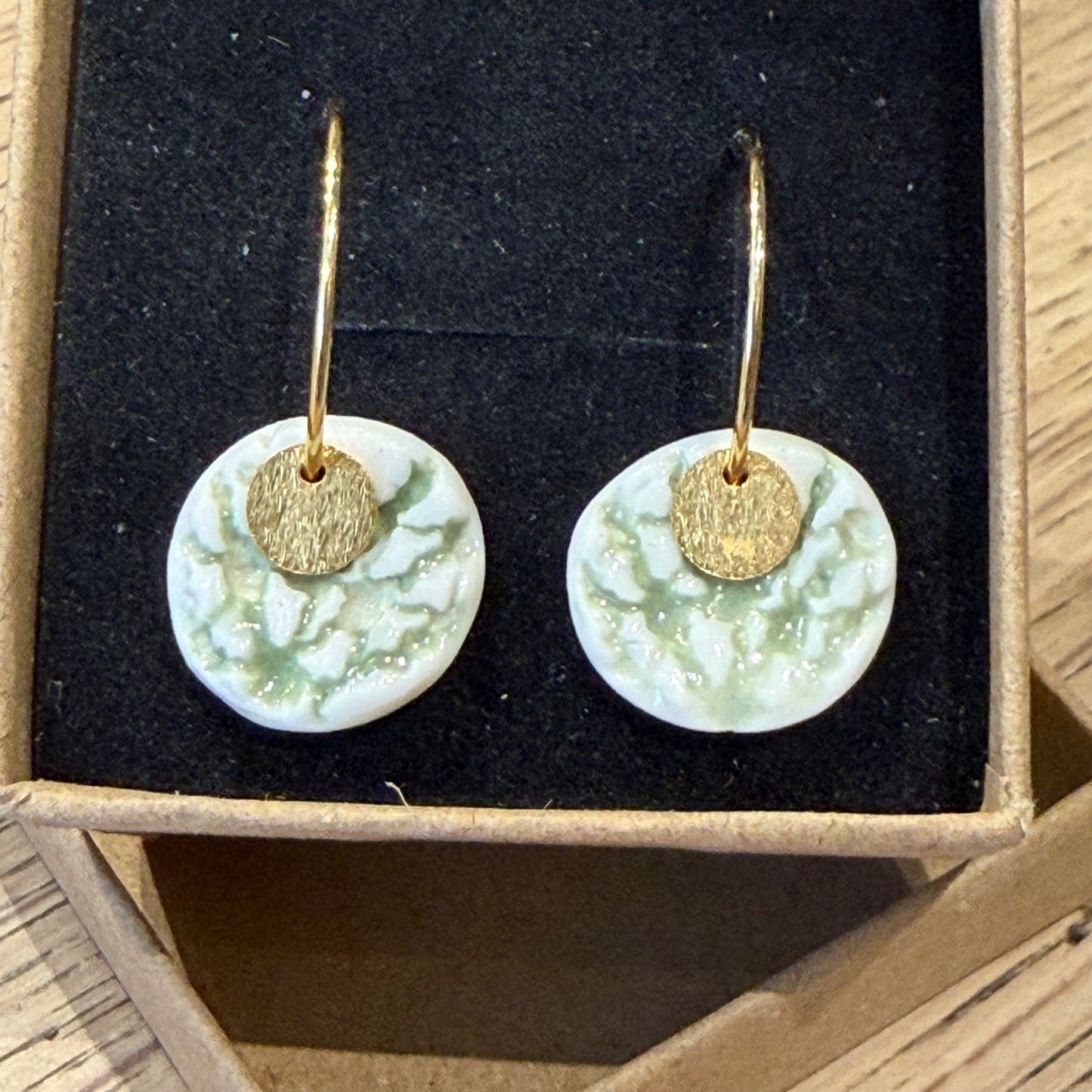 Unikke øreringe, porcelæn med mønster