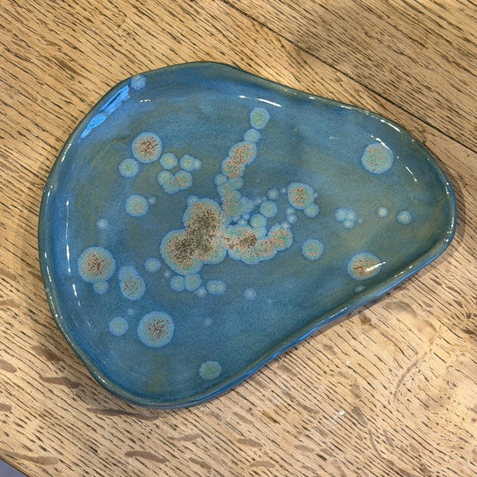 Fad med krystalglasur, blå