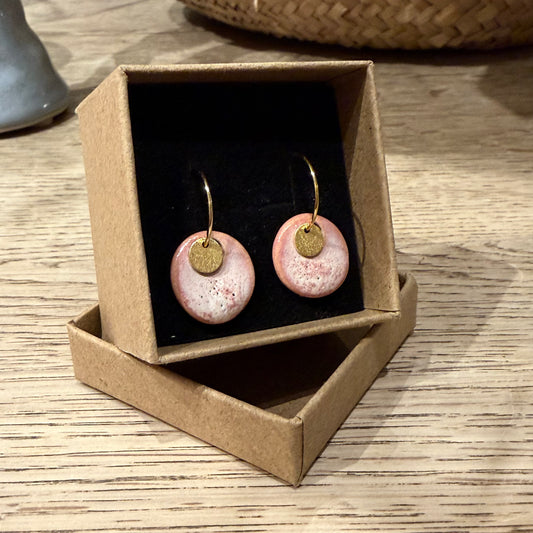 Unikke øreringe, støvet rosa