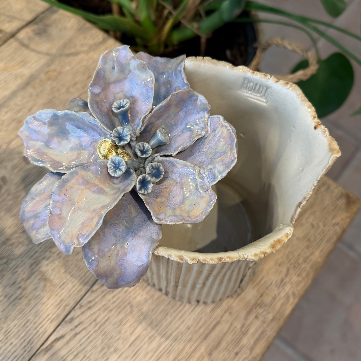 Unika skulptur, vase, blomst